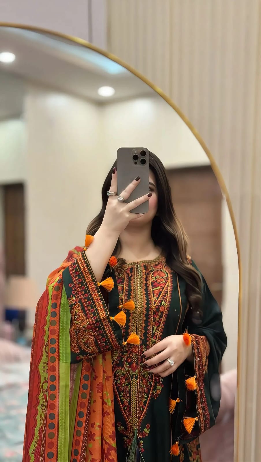 3-PIECE STICHED LONG LENGTH EMBROIDERED DRESS PREMIUM QUALITY