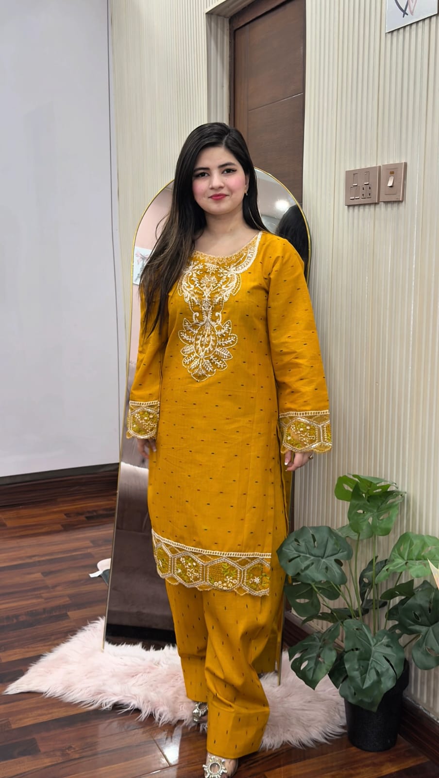 DORIA COTTON 2-PIECE STICHED EMBROIDERED DRESS