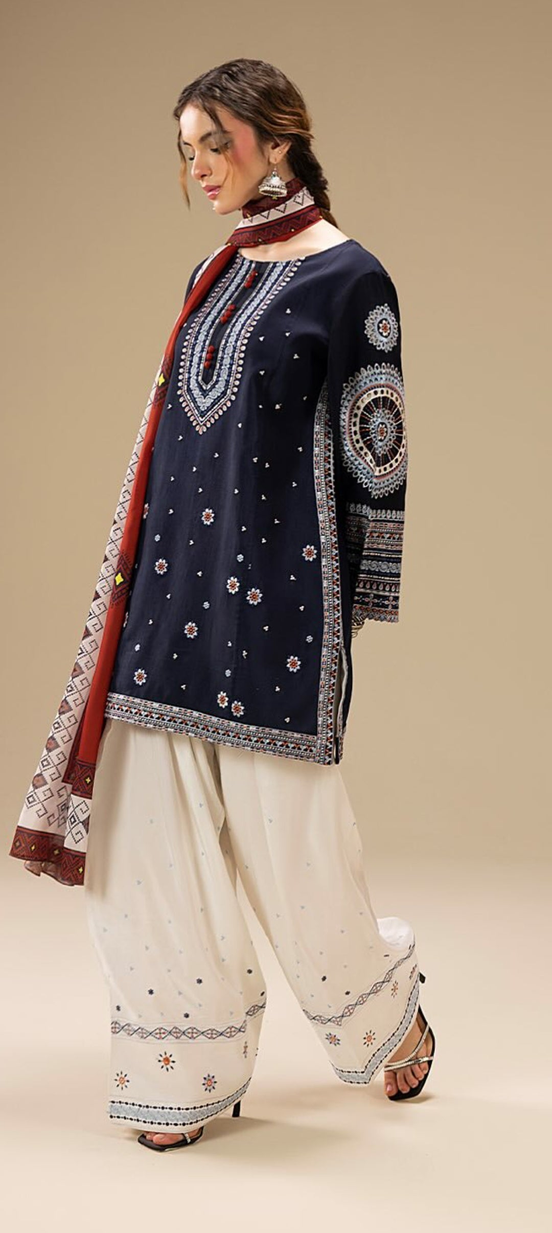 Premium Quality 3-Piece Stitched Embroidered Dress