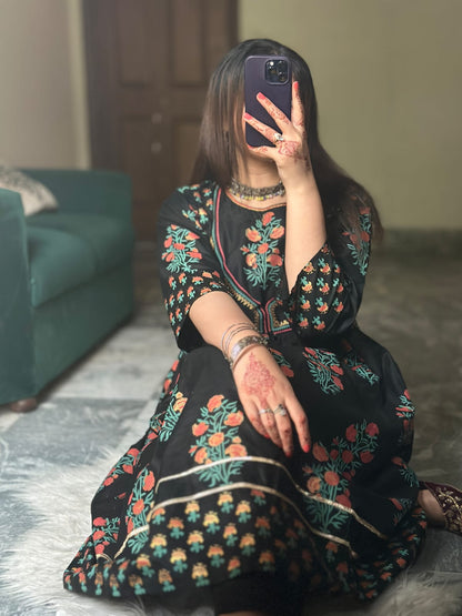 2-PIECE Stitched Cotton Maxi Dress Premium Quality