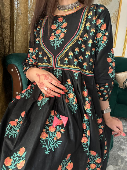 2-PIECE Stitched Cotton Maxi Dress Premium Quality