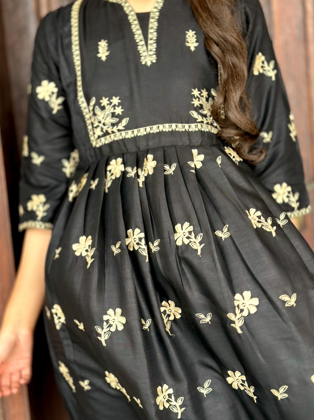 2-Piece Stitched Embroidered Maxi Dress Premium Quality