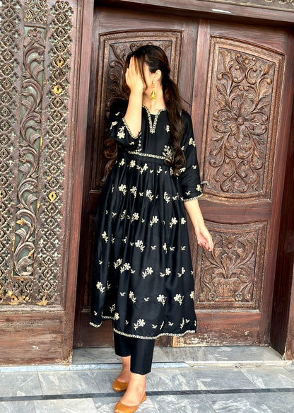 2-Piece Stitched Embroidered Maxi Dress Premium Quality