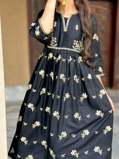 2-Piece Stitched Embroidered Maxi Dress Premium Quality