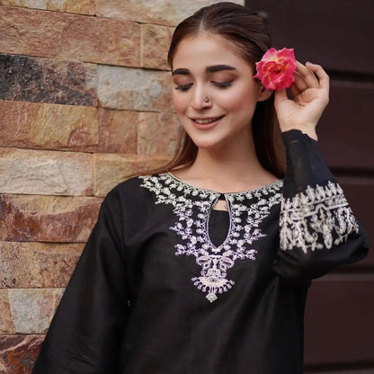 2-Piece Stitched Embroidered Dress Premium Quality