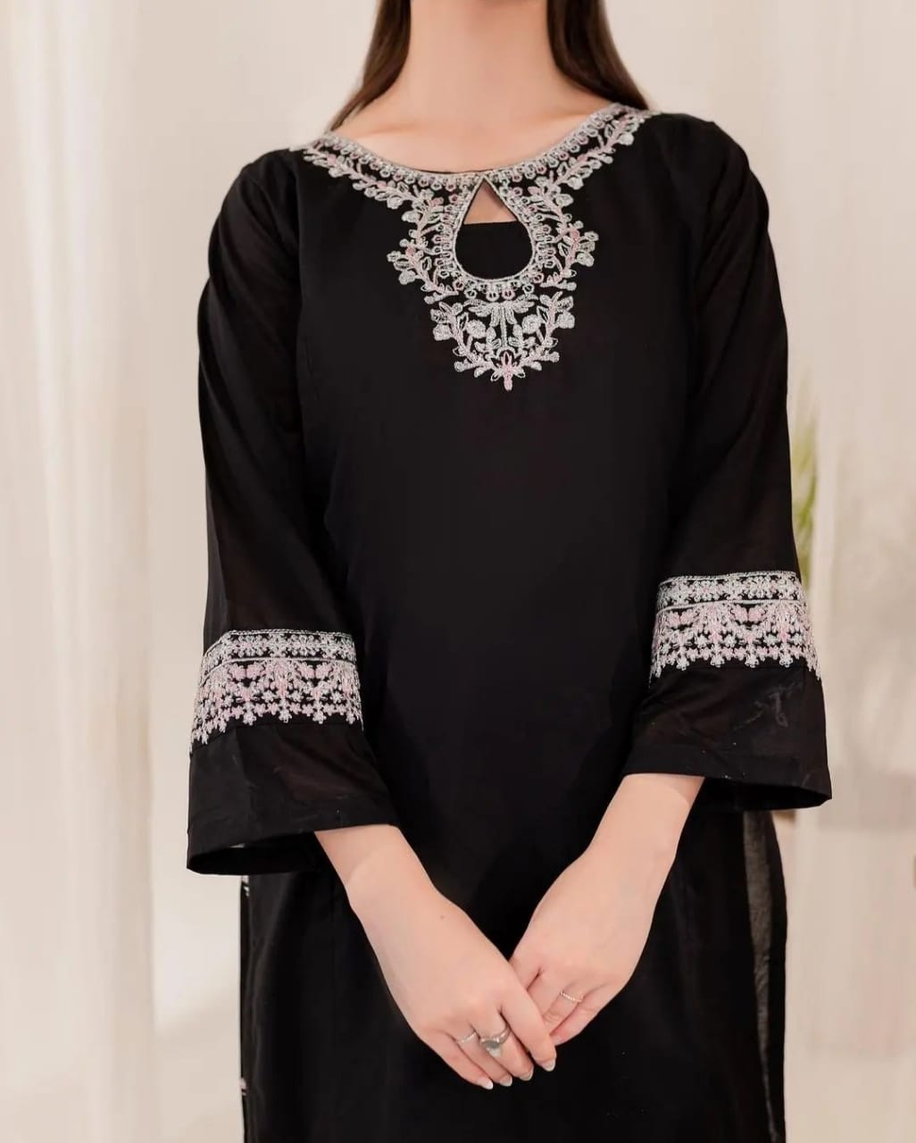 2-Piece Stitched Embroidered Dress Premium Quality