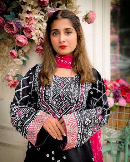 Chunri Silk 3-PIECE Stitched Dress Premium Quality