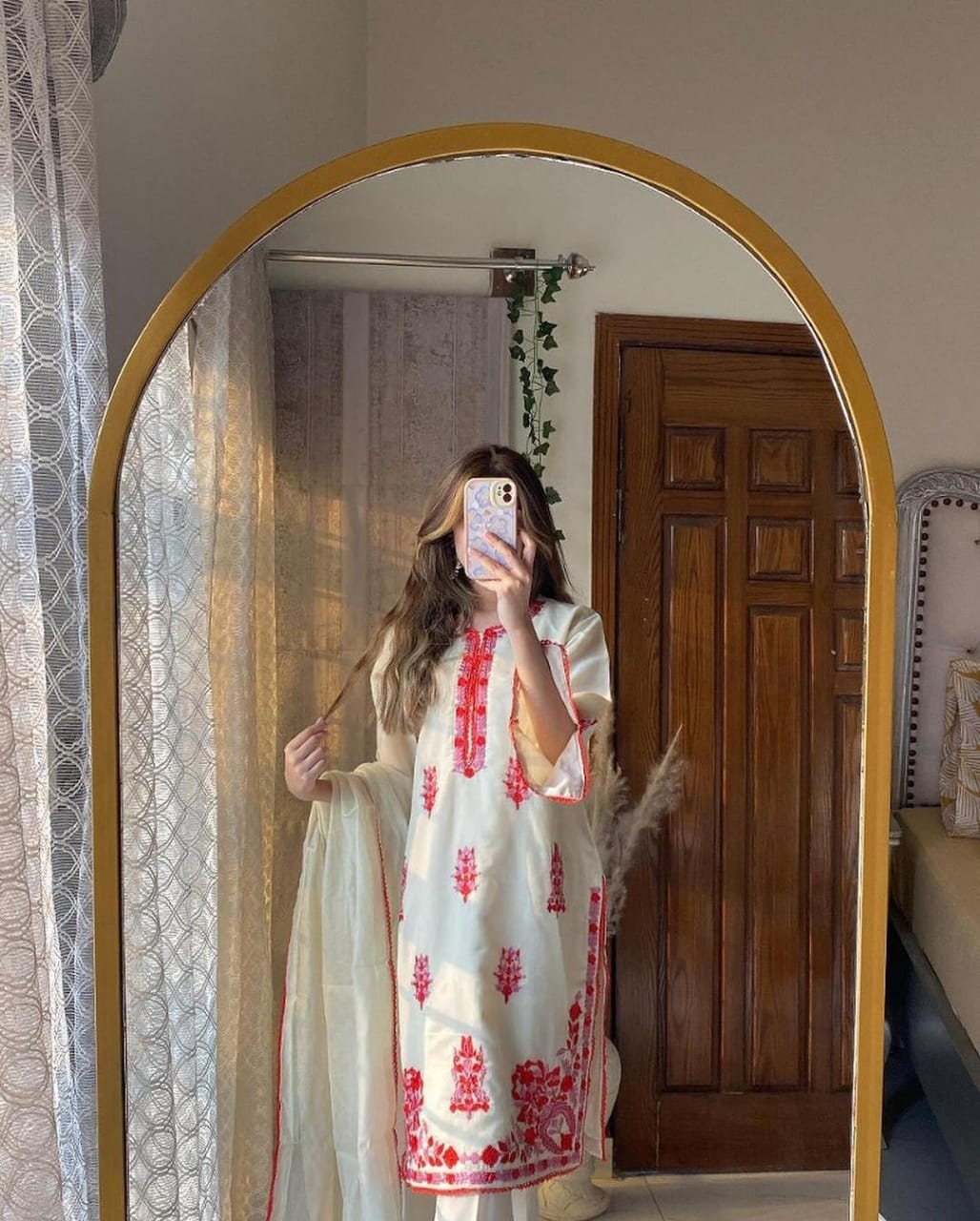 Khadi Net 2-Piece Stitched Dress Premium Quality