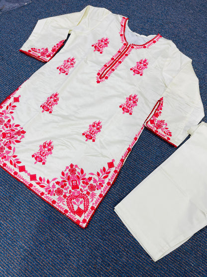 Khadi Net 2-Piece Stitched Dress Premium Quality