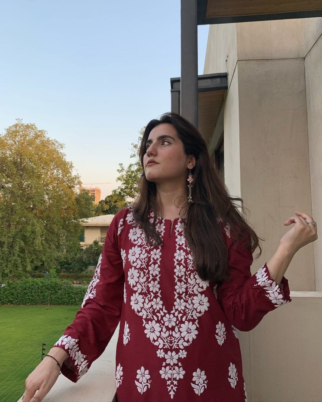 Indian Chicken Kari 2-Piece Stitched Long Embroidered Dress Premium Quality