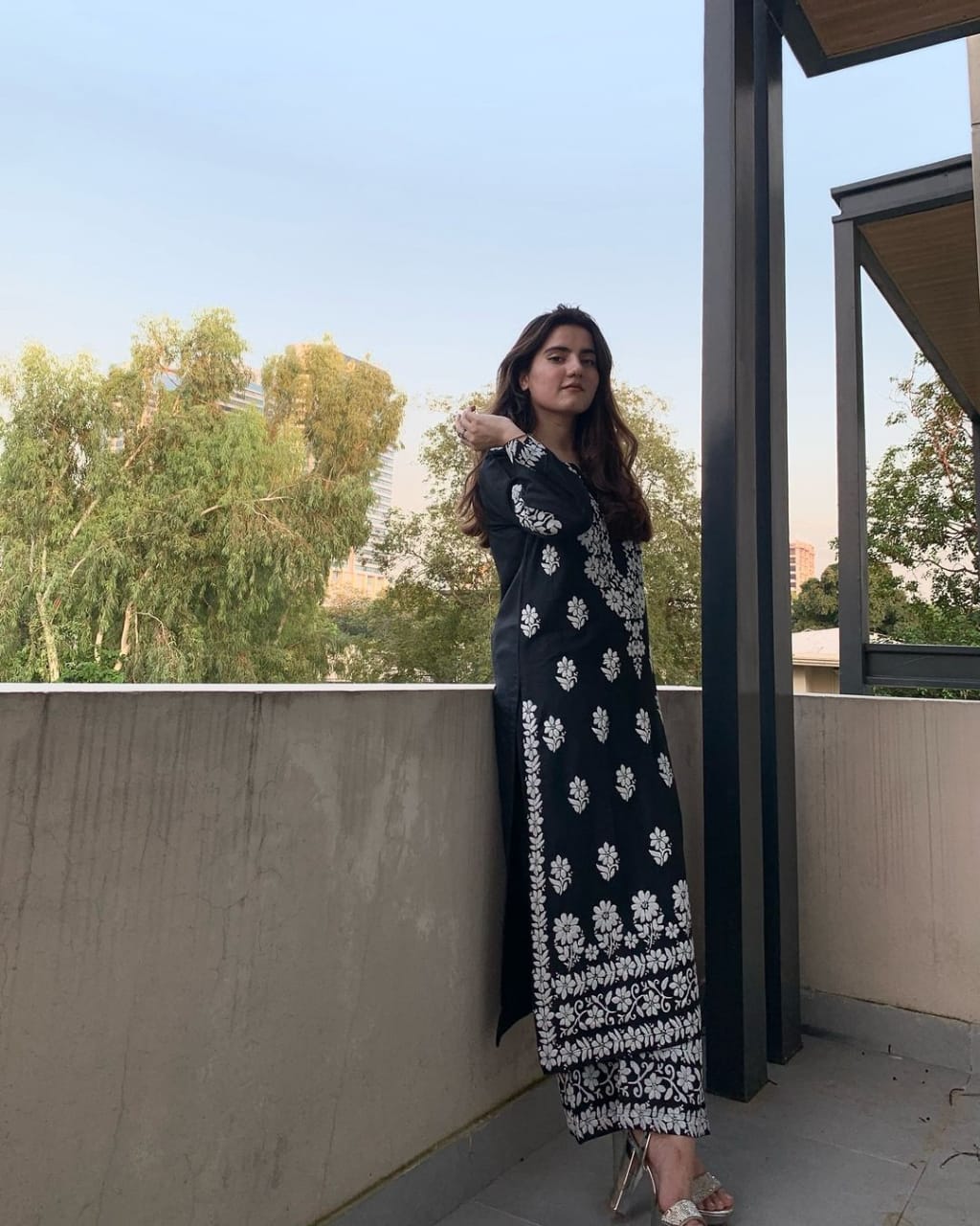 Indian Chicken Kari 2-Piece Stitched Long Embroidered Dress Premium Quality