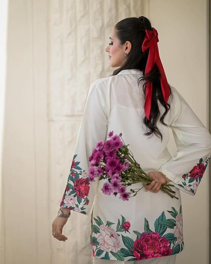 Floral Printed 2-Piece Stitched Dress