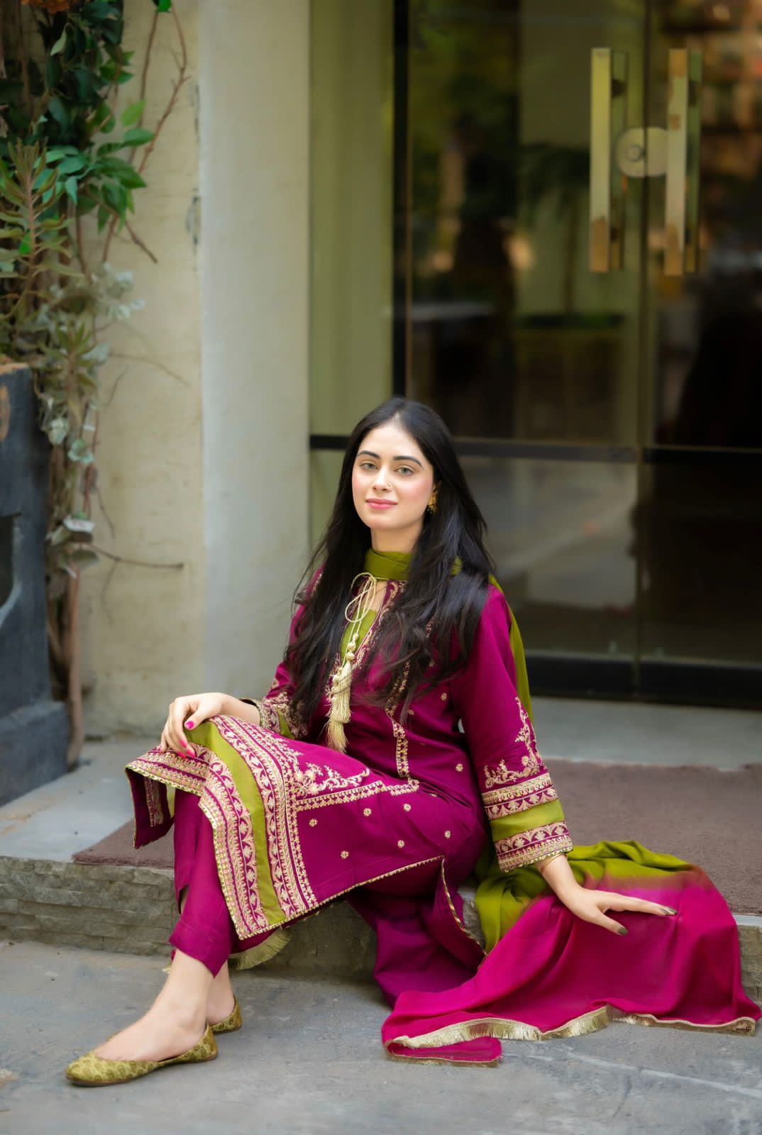 Premium Quality 3-Piece Stitched Long Length Organza Dress