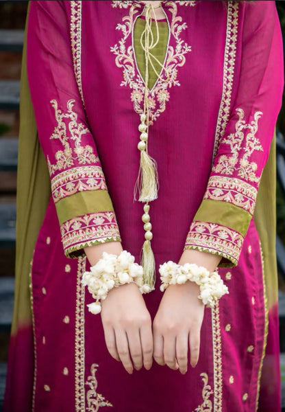 Premium Quality 3-Piece Stitched Long Length Organza Dress