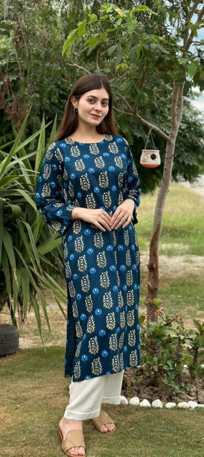 2-Piece Stitched Long Length Dress Premium Quality