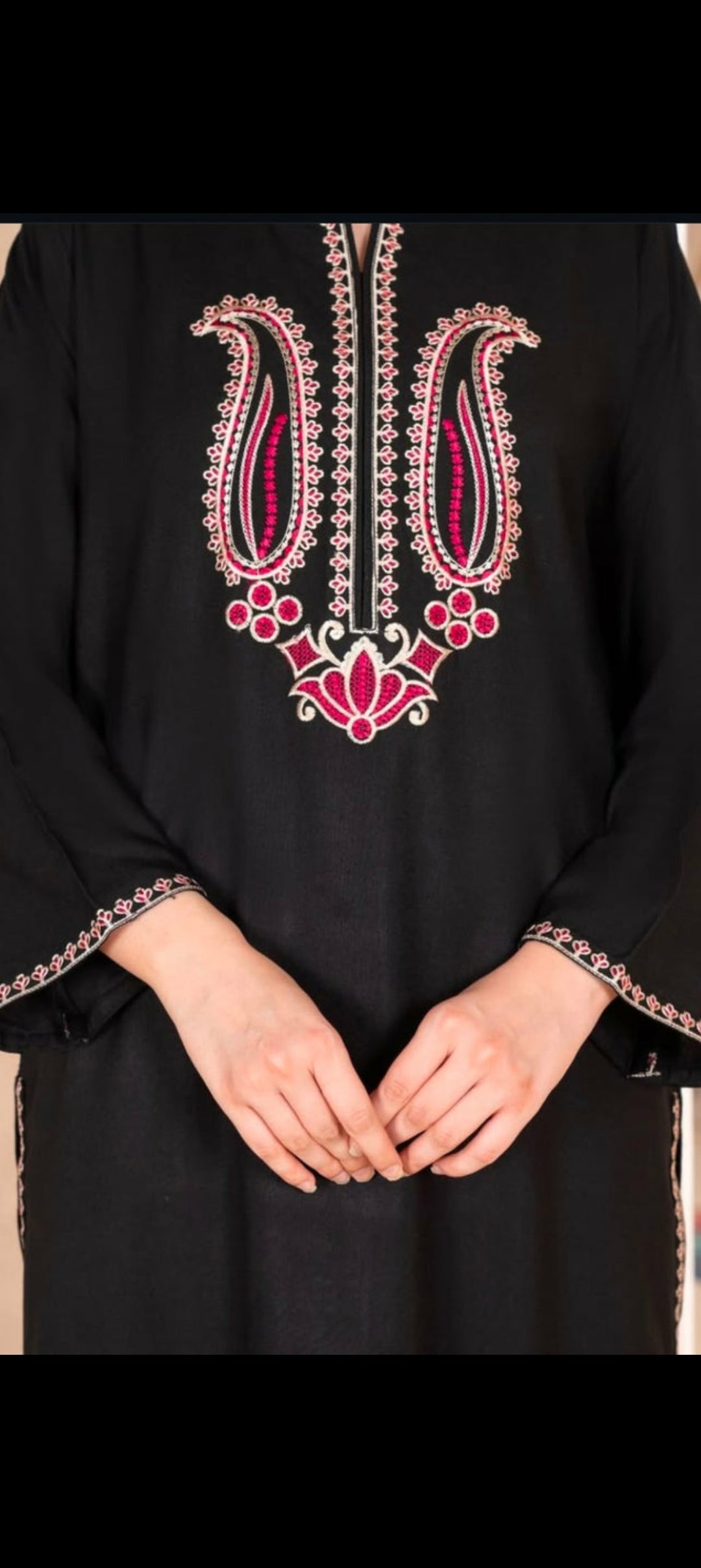 Premium Quality Long Length 2-Piece Stitched Embroidered Dress