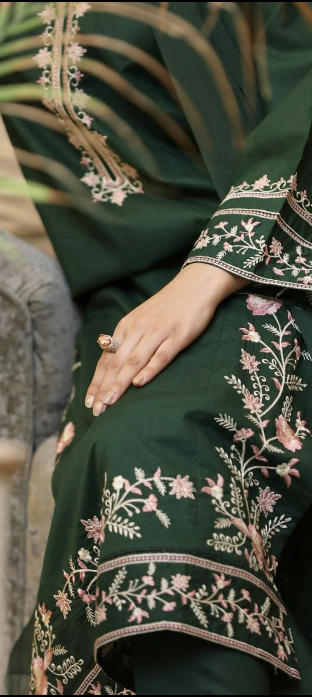 Long Length 2-Piece Stitched Embroidered Dress