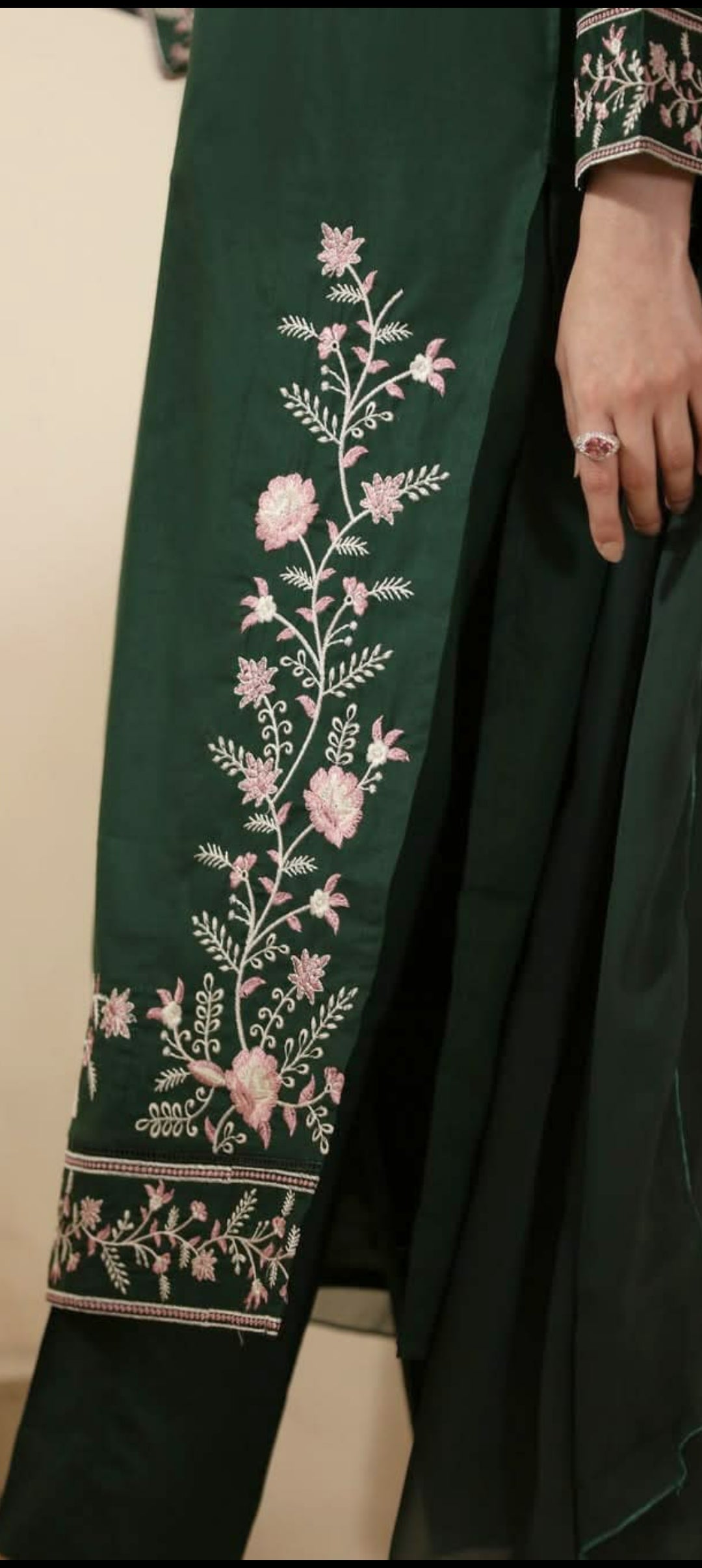 Long Length 2-Piece Stitched Embroidered Dress