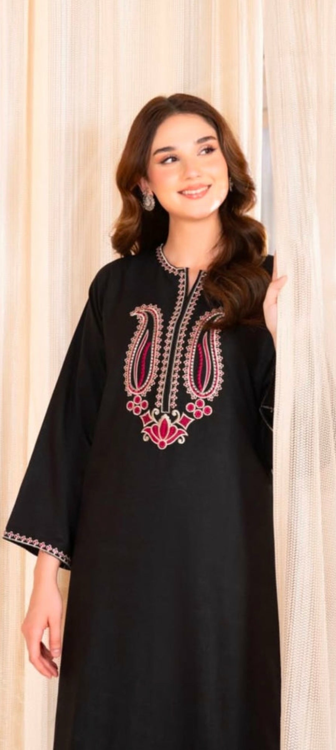 Premium Quality Long Length 2-Piece Stitched Embroidered Dress