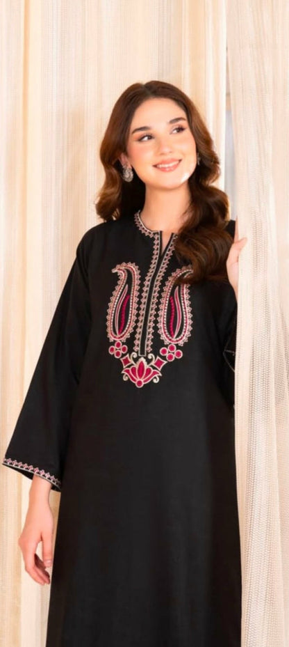 Premium Quality Long Length 2-Piece Stitched Embroidered Dress