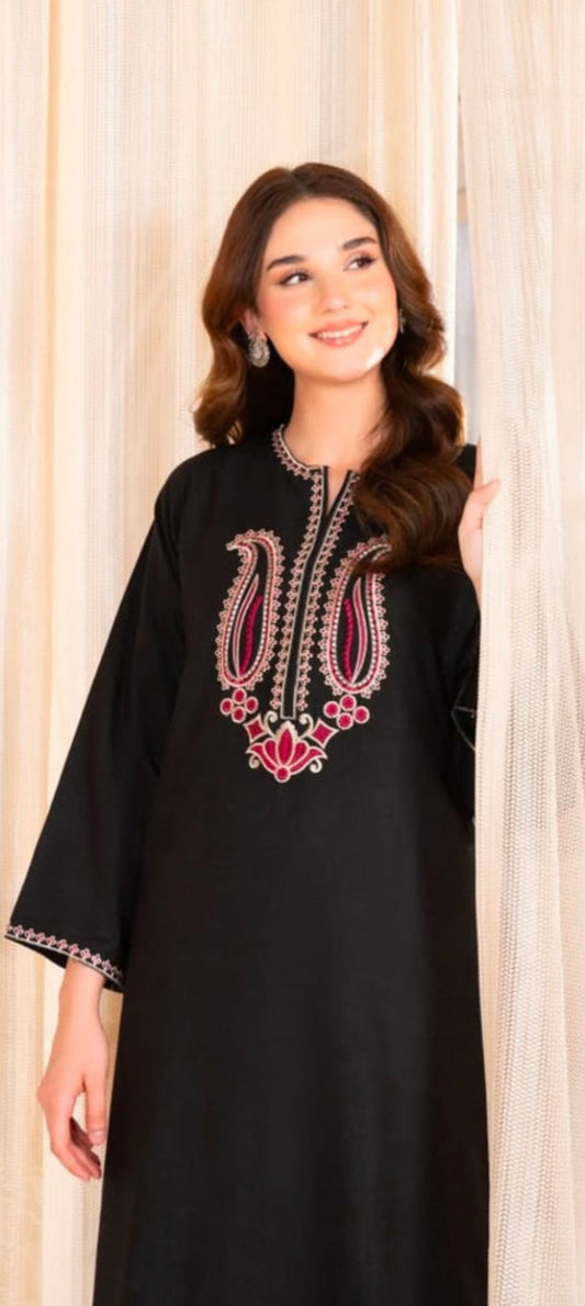 Premium Quality Long Length 2-Piece Stitched Embroidered Dress