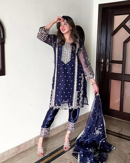 3-Piece Stitched Fancy Dress Premium Quality