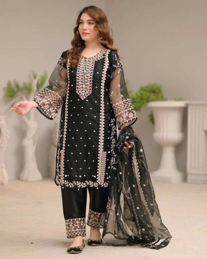 3-Piece Stitched Fancy Dress Premium Quality