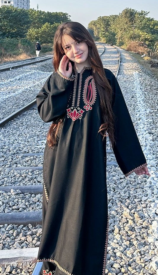 Premium Quality Long Length 2-Piece Stitched Embroidered Dress