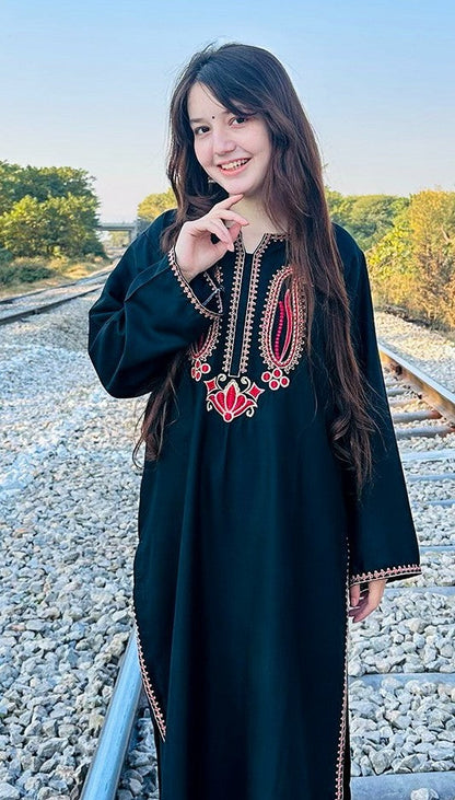 Premium Quality Long Length 2-Piece Stitched Embroidered Dress