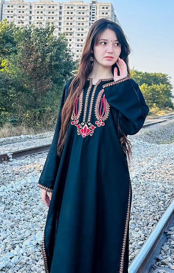 Premium Quality Long Length 2-Piece Stitched Embroidered Dress