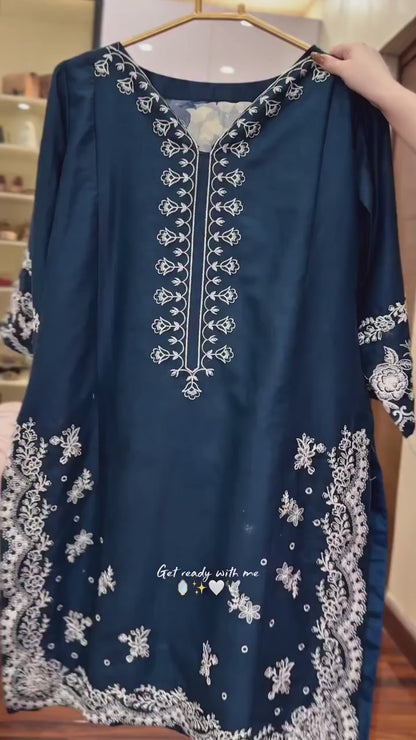 3-PIECE STICHED LAWN EMBROIDERED DRESS PREMIUM QUALITY