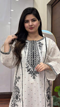 DORIA COTTON 2-PIECE STICHED EMBROIDERED DRESS