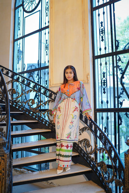 Premium Quality 2-Piece Stitched Long Length Printed Dress