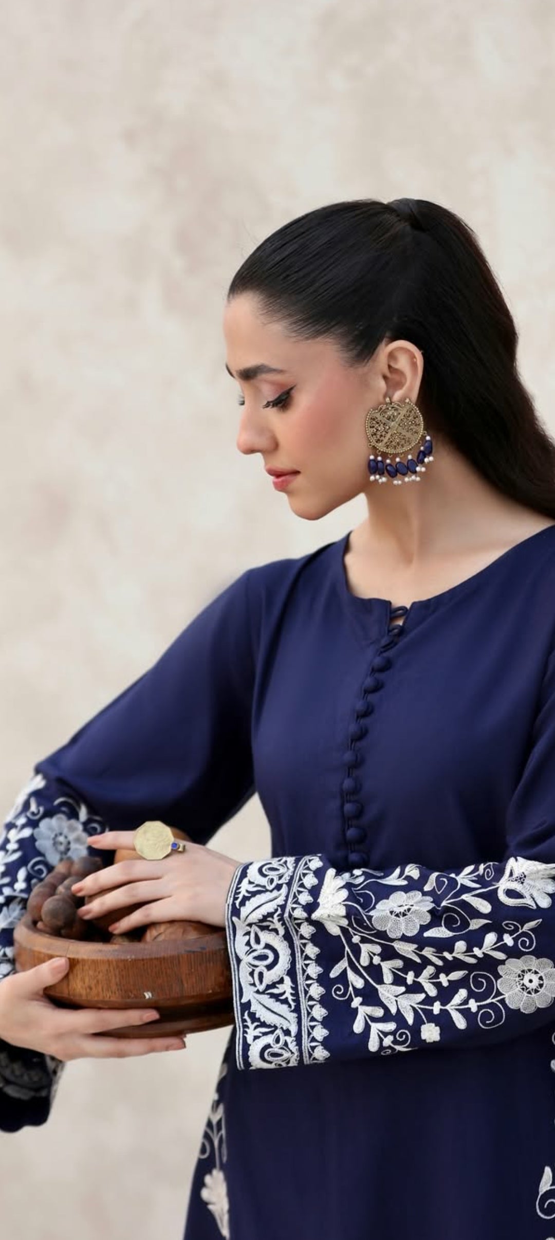 Premium Quality 2-Piece Stitched Long Length Embroidered Dress