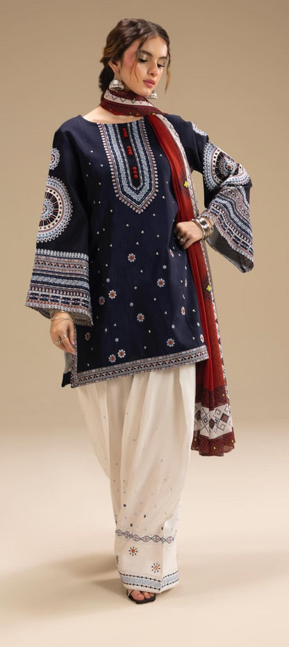 Premium Quality 3-Piece Stitched Embroidered Dress