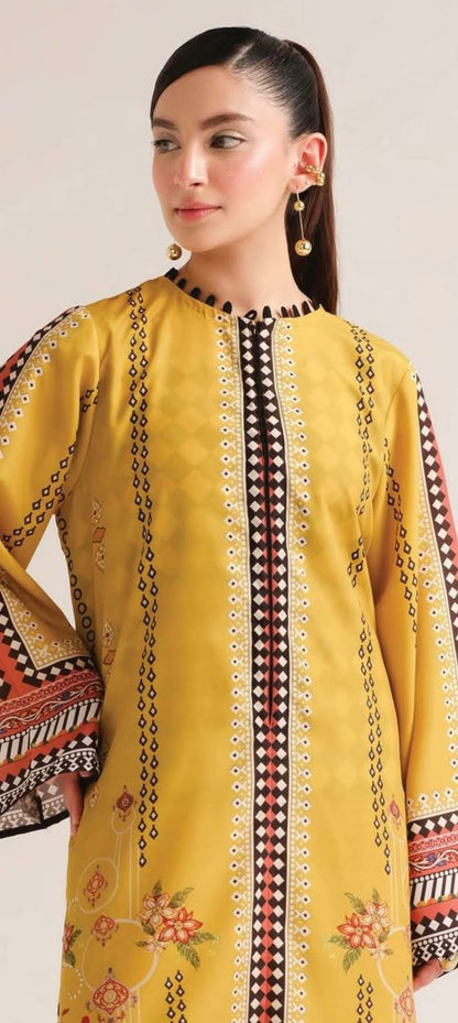 Long Length 2-Piece Stitched Printed Dress Premium Quality