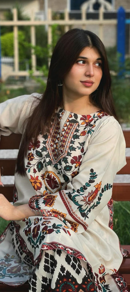 Premium Quality 2-Piece Stitched Printed Dress