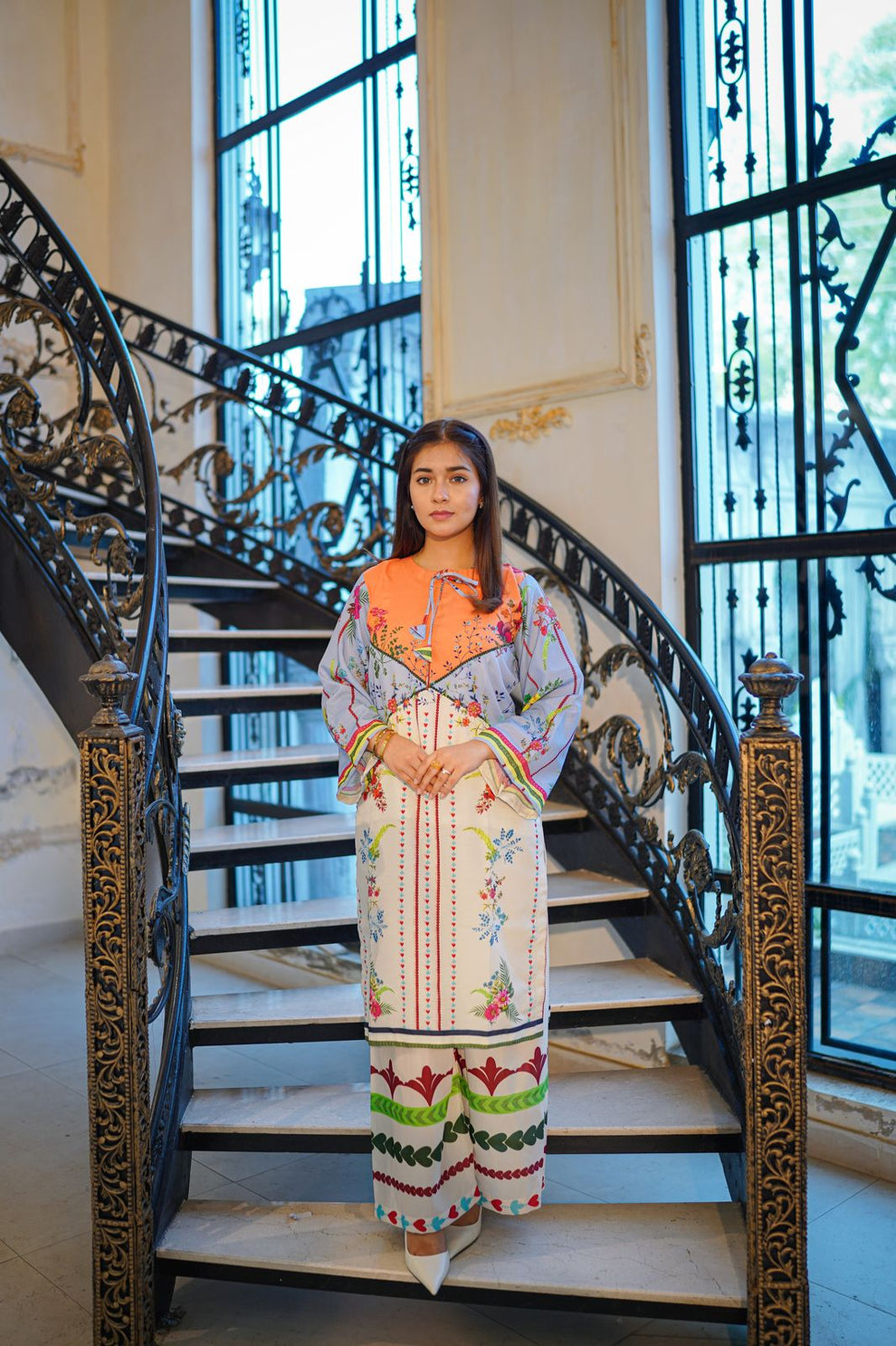 Premium Quality 2-Piece Stitched Long Length Printed Dress