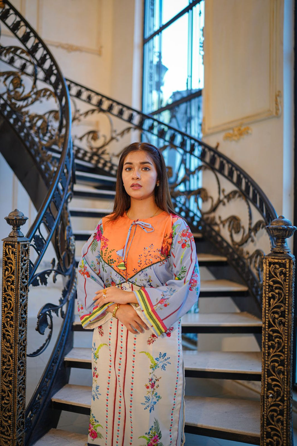 Premium Quality 2-Piece Stitched Long Length Printed Dress