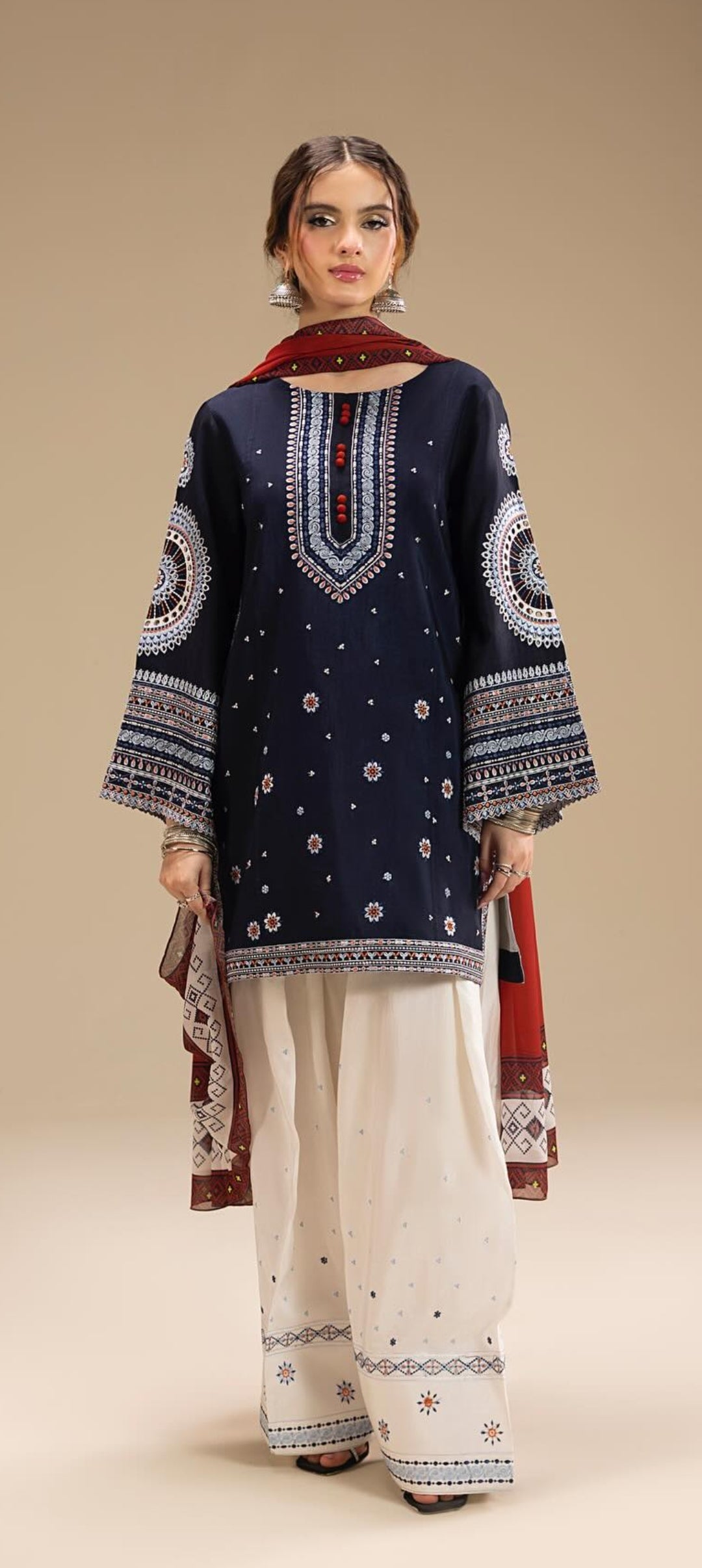 Premium Quality 3-Piece Stitched Embroidered Dress