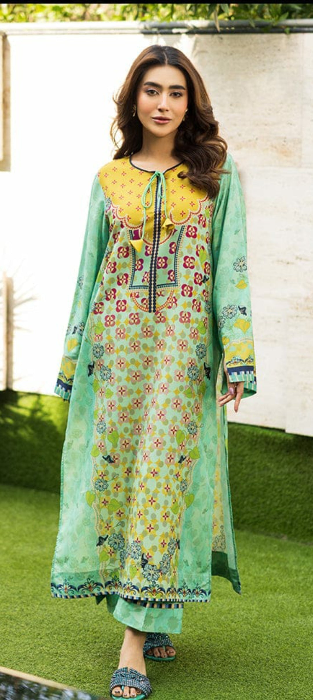 Long Length 2-Piece Stitched Printed Dress Premium Quality