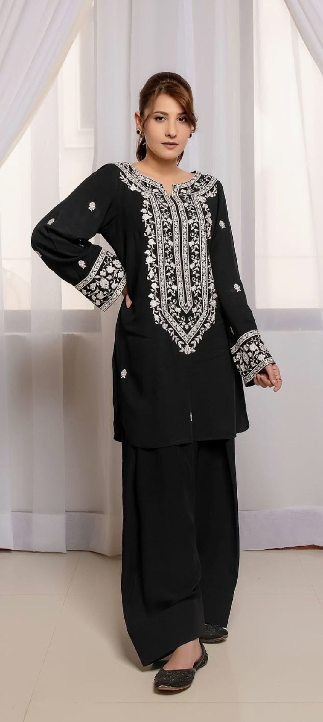 Premium Quality 2-Piece Stitched Embroidered Dress