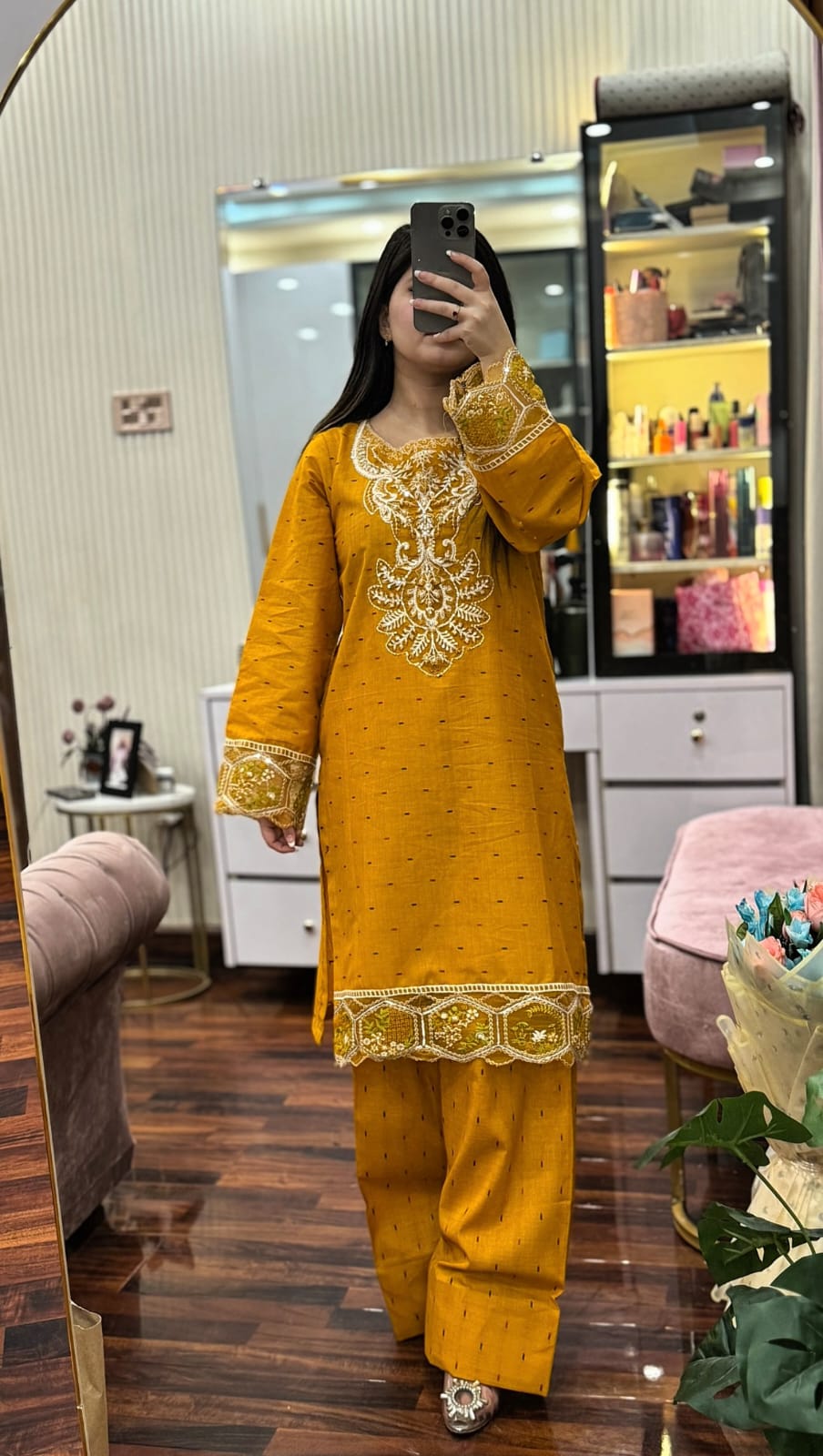 DORIA COTTON 2-PIECE STICHED EMBROIDERED DRESS