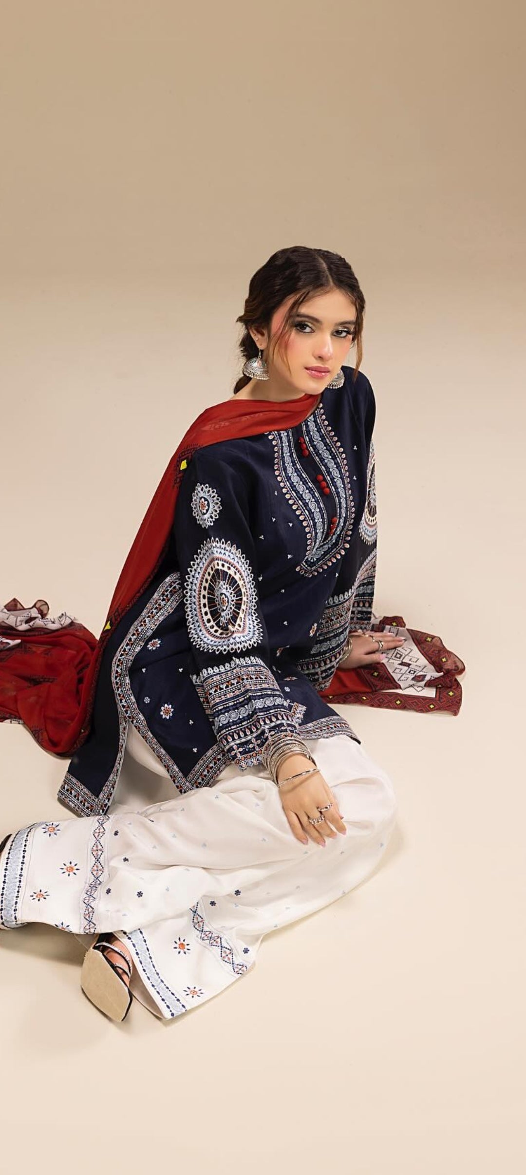 Premium Quality 3-Piece Stitched Embroidered Dress