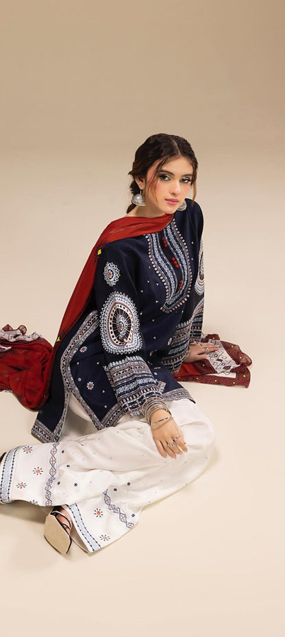 Premium Quality 3-Piece Stitched Embroidered Dress