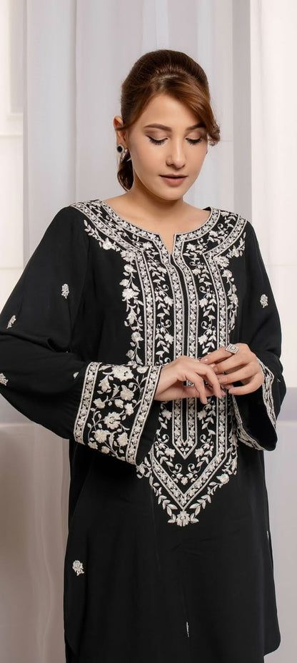 Premium Quality 2-Piece Stitched Embroidered Dress