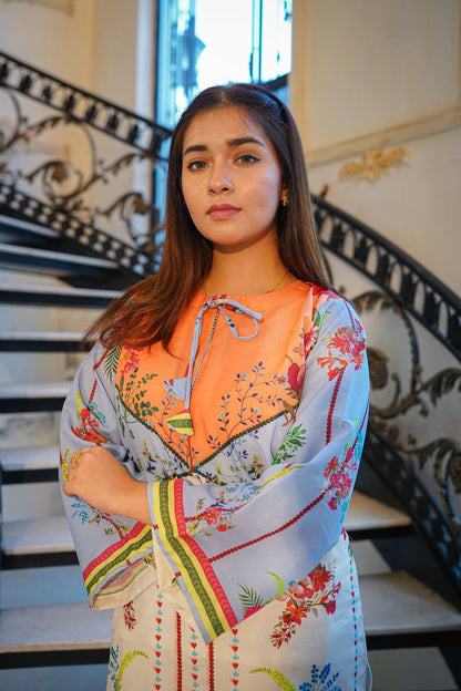 Premium Quality 2-Piece Stitched Long Length Printed Dress