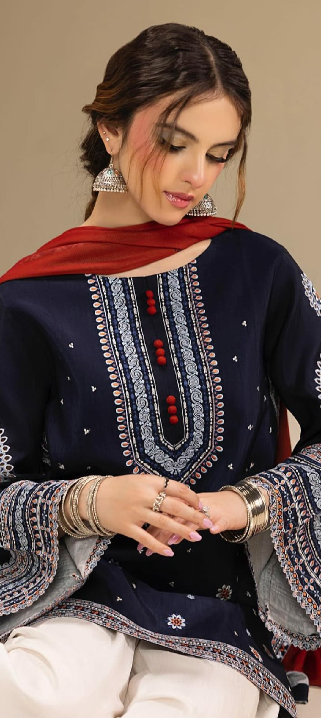 Premium Quality 3-Piece Stitched Embroidered Dress