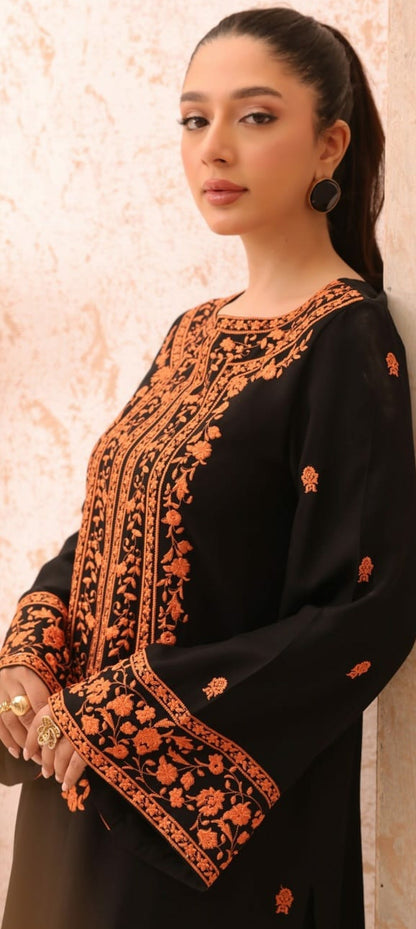 Premium Quality 2-Piece Stitched Embroidered Dress