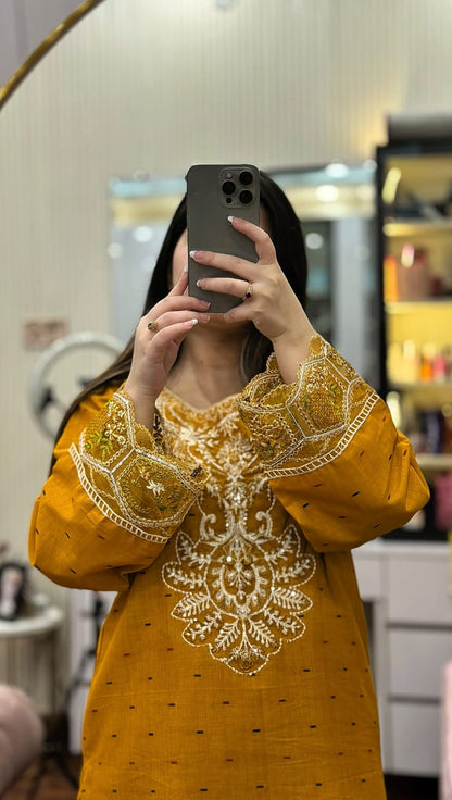 DORIA COTTON 2-PIECE STICHED EMBROIDERED DRESS